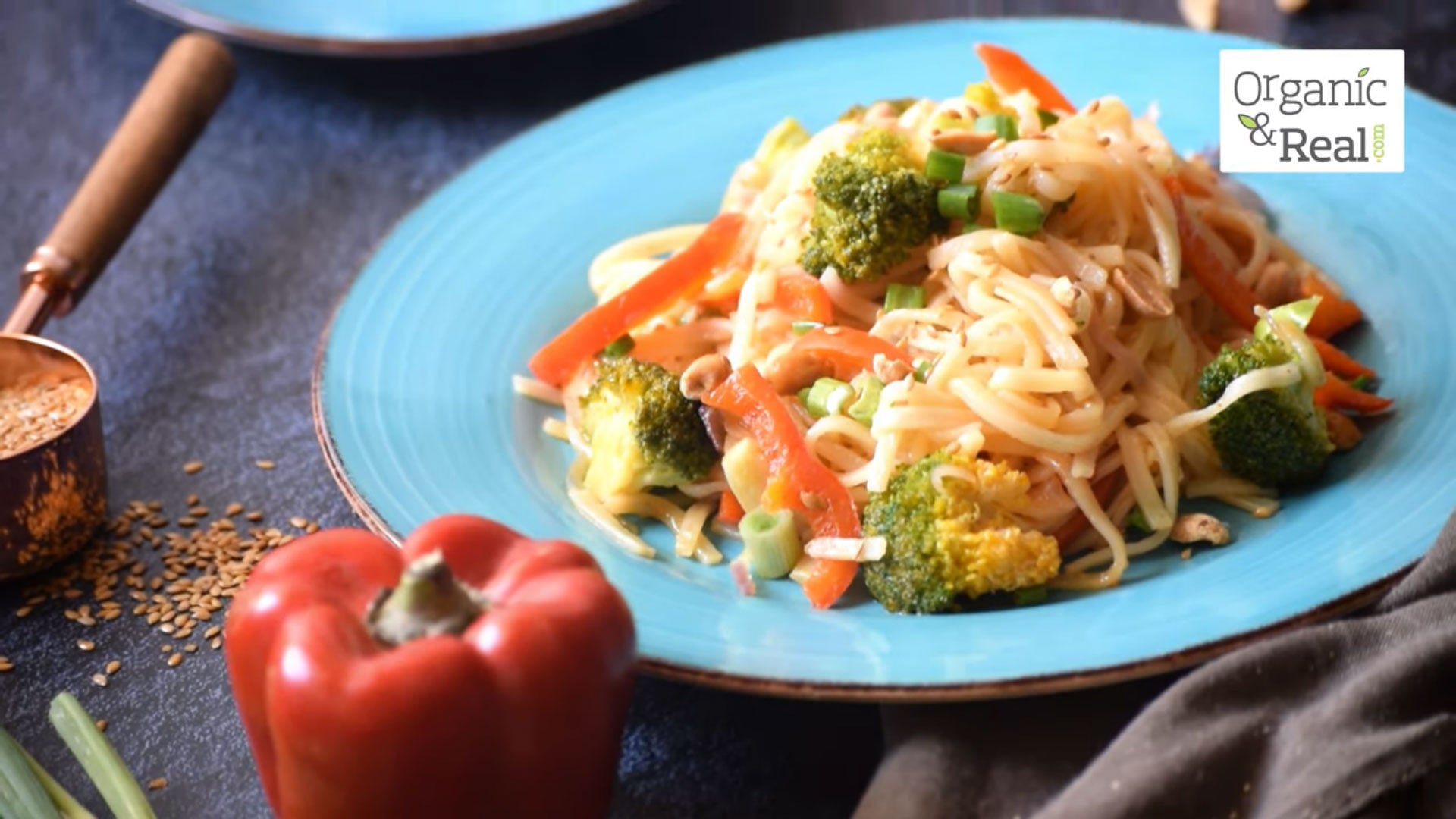 An easy-to-make Vegan Rice Noodle Bowl recipe