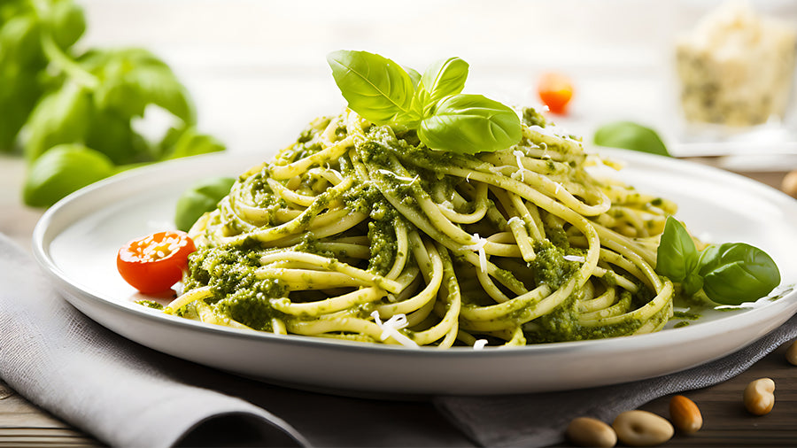Delicious Keto-Friendly Shirataki Noodles with Pesto Recipe