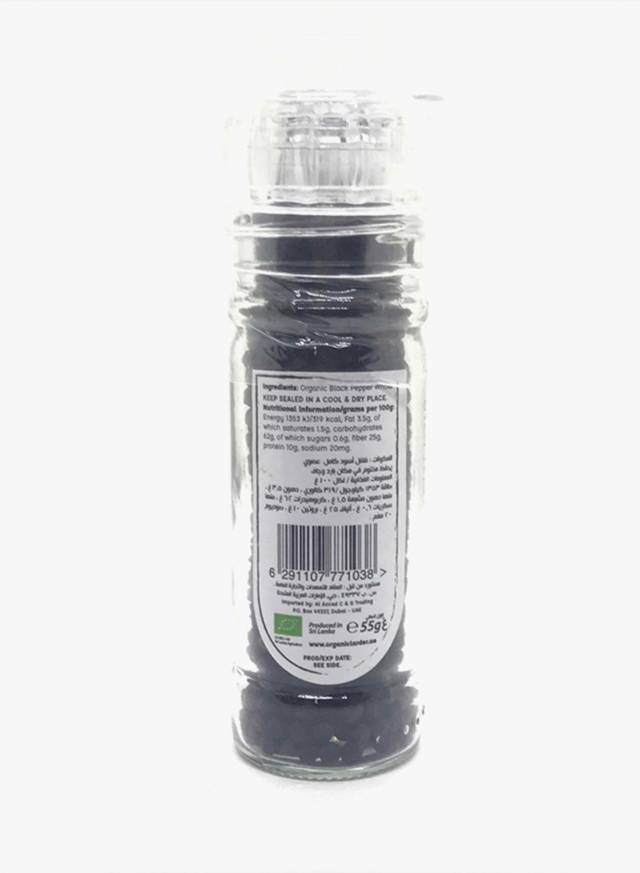 ORGANIC LARDER Whole Black Pepper, 55g - Organic, Natural
