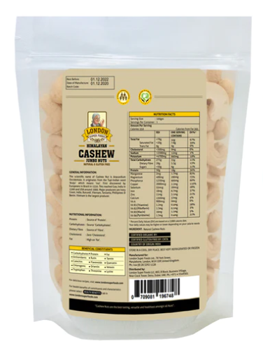 LONDON SUPER FOODS Himalayan Natural Cashew Nuts, 100g - Gluten Free