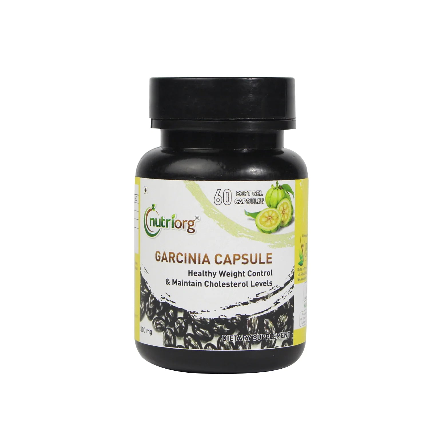 NUTRIORG Garcinia Soft Gel 60 Capsules Bottle, 500Mg