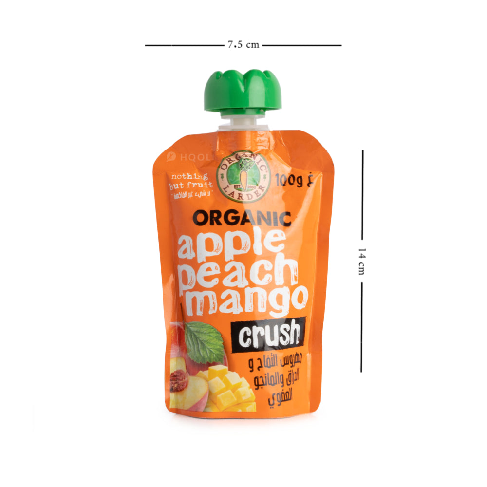 ORGANIC LARDER Apple Peach Mango Crush, 100g - Organic, Natural