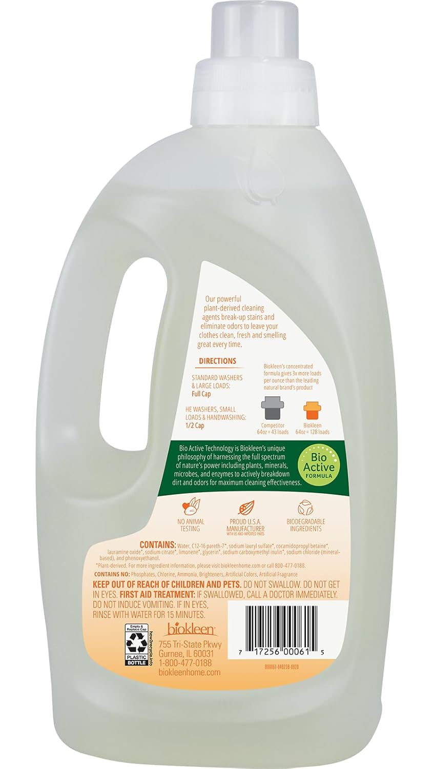 BIOKLEEN Laundry Liquid Citrus Essence Pack of 6 (946g each)
