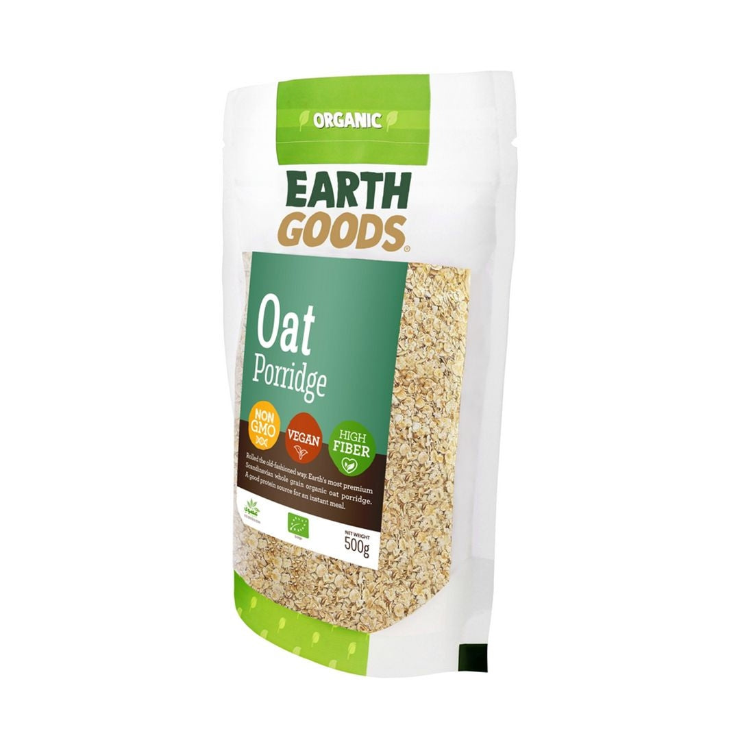 EARTH GOODS Organic Oat Porridge, 500g - Organic, Vegan, Gluten Free, Non GMO