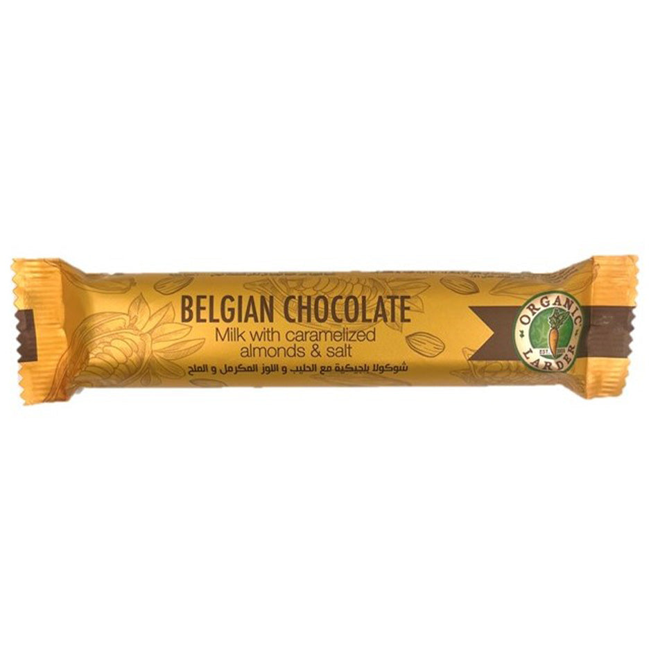 ORGANIC LARDER Belgian Chocolate w/ Milk Almond & Salt, 35g
