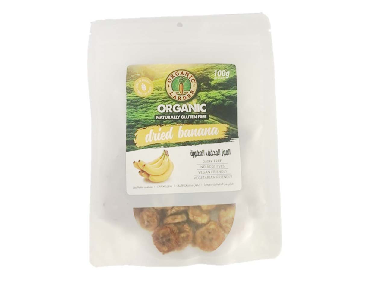 ORGANIC LARDER Dried Banana Coins, 100g