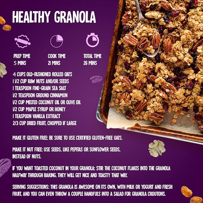 VEGAN WAY Paleo Nut Granola Healthy Breakfast Cereal - Vegan, Gluten Free, Sugar Free - 400g