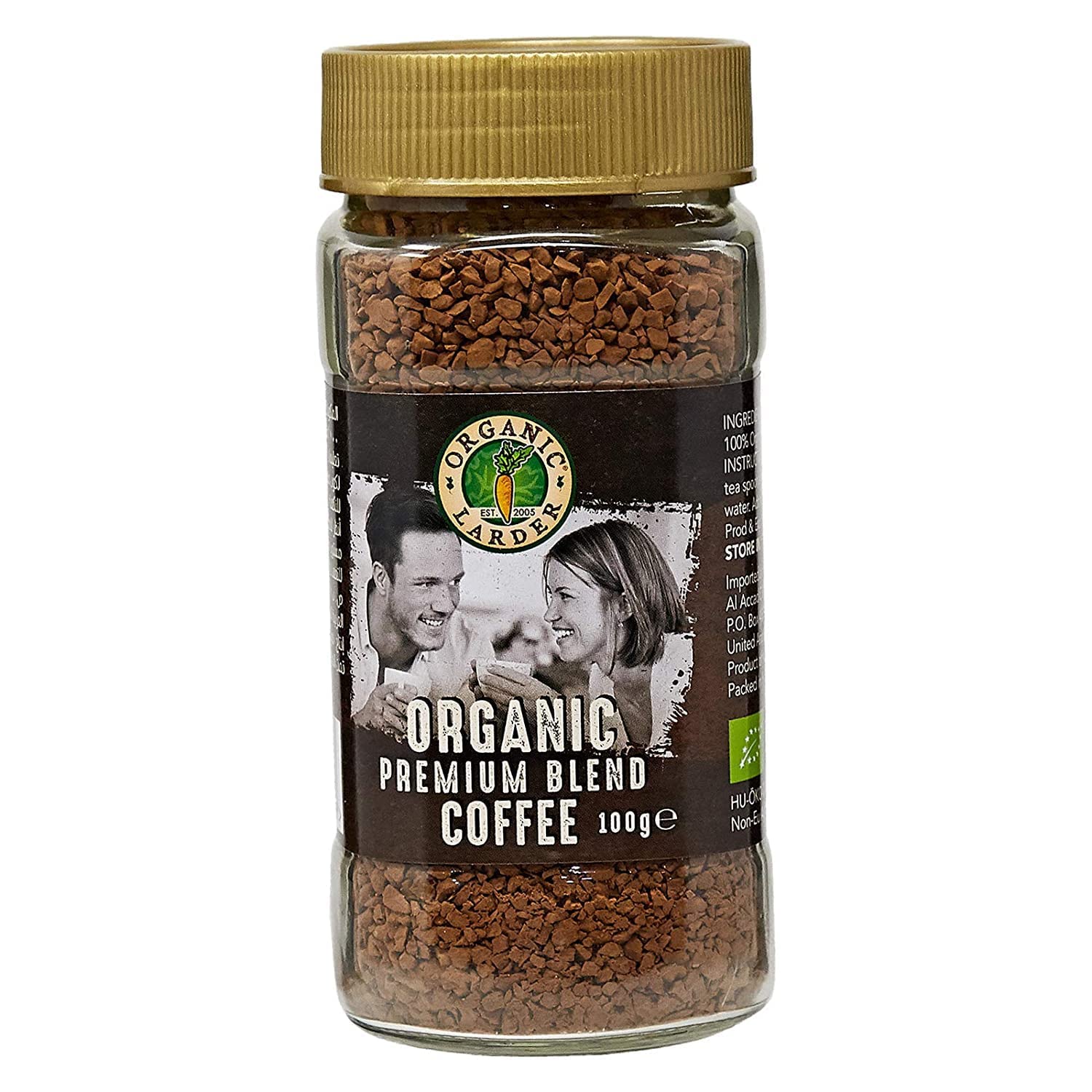ORGANIC LARDER Organic Premium Blend Coffee, 100g - Organic, Natural