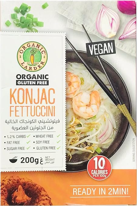 ORGANIC LARDER Konjac Fettuccini, 200g - Organic, Vegan, Gluten Free