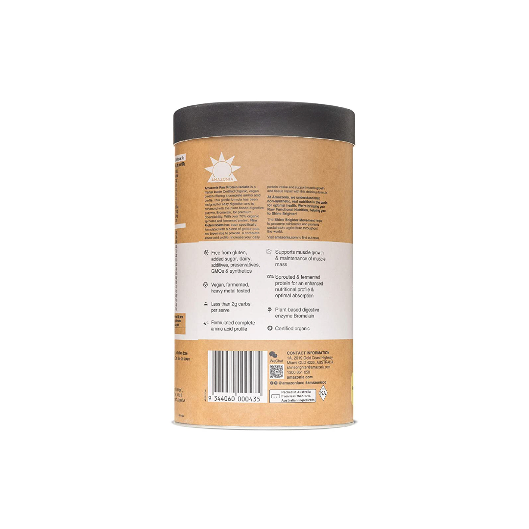 AMAZONIA RAW Vanilla Pea-Rice Protein Isolate, 1kg, Vegan