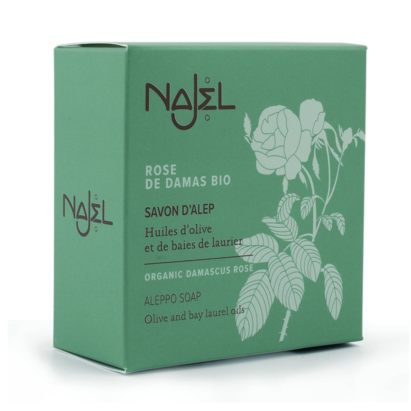 NAJEL Organic Skincare - Aleppo Soap Organic Damascus Rose, 100g, Organic, Vegan