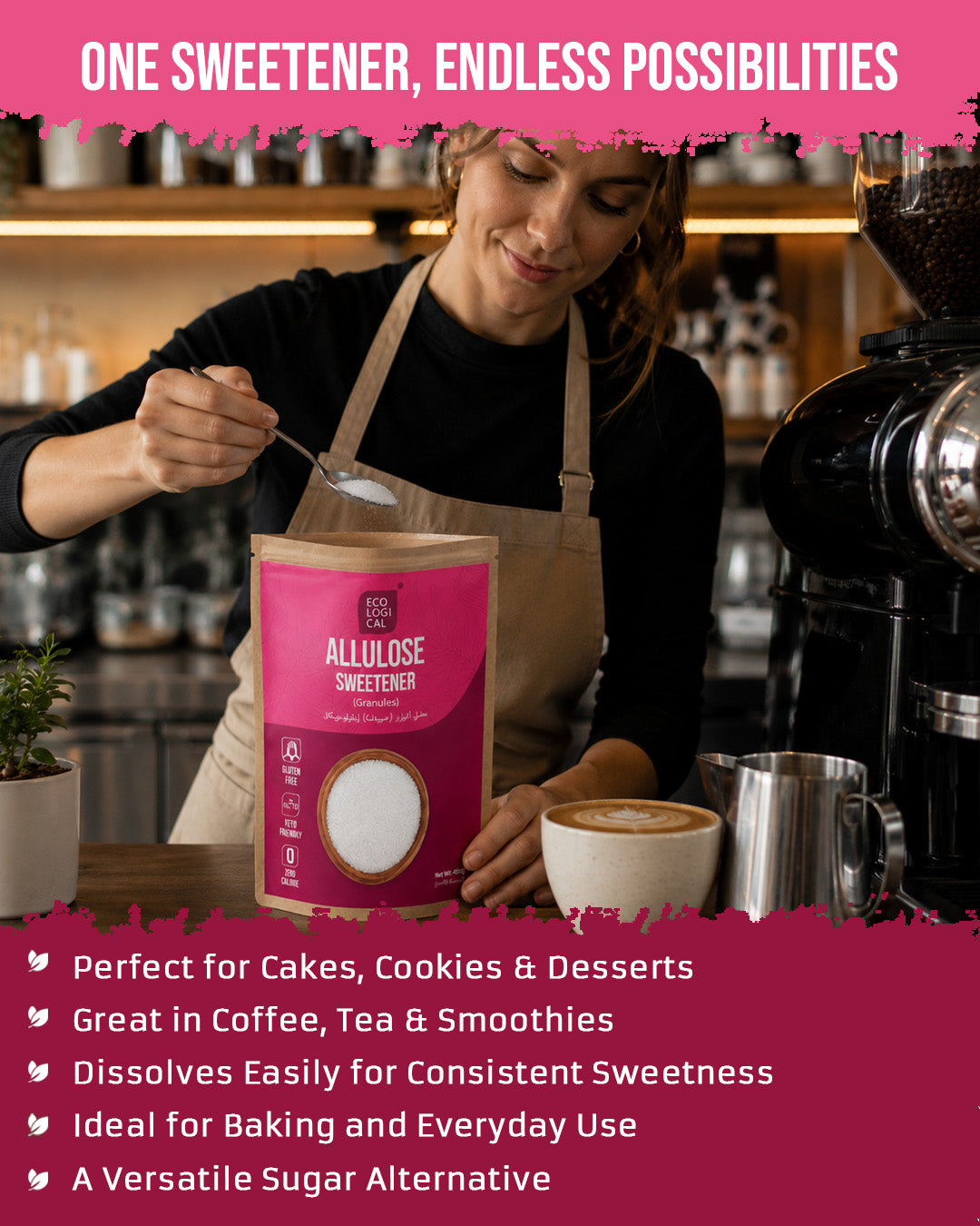 Ecological Allulose Sweetener Granules 400g - Zero Calorie Sugar Alternative