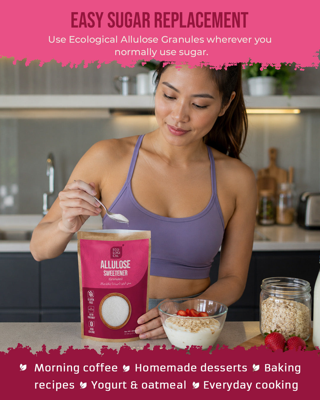 Ecological Allulose Sweetener Granules 400g - Zero Calorie Sugar Alternative