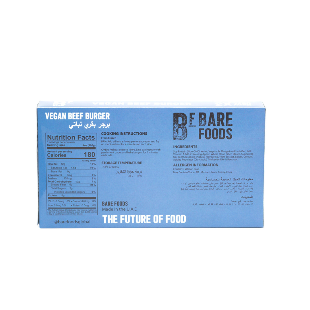 BARE FOODS Vegan Beef Burger, 250g