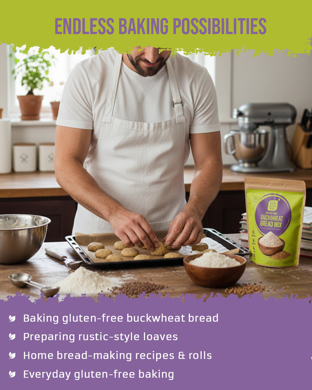 ECOLOGICAL Gluten-Free Buckwheat Bread Mix, 250g