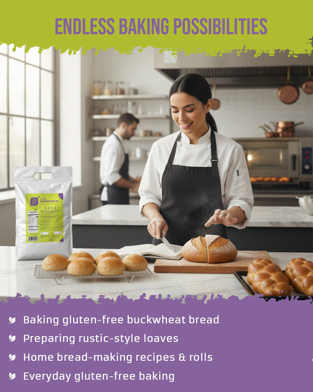 ECOLOGICAL Gluten-Free Buckwheat Bread Mix, 2.5 Kg