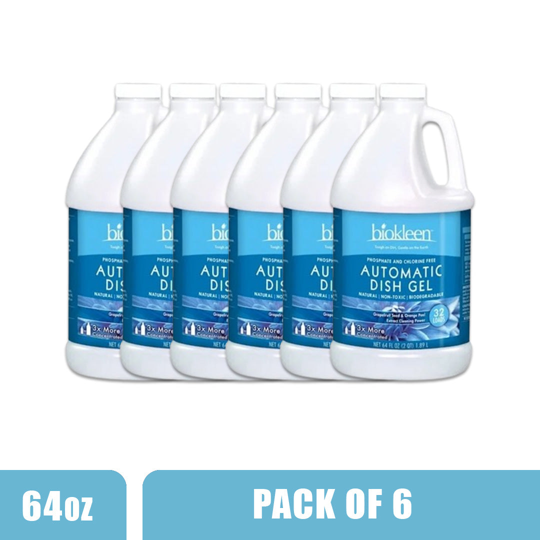 BIOKLEEN - Automatic Dish Gel - Pack of 6 (64 Oz each)