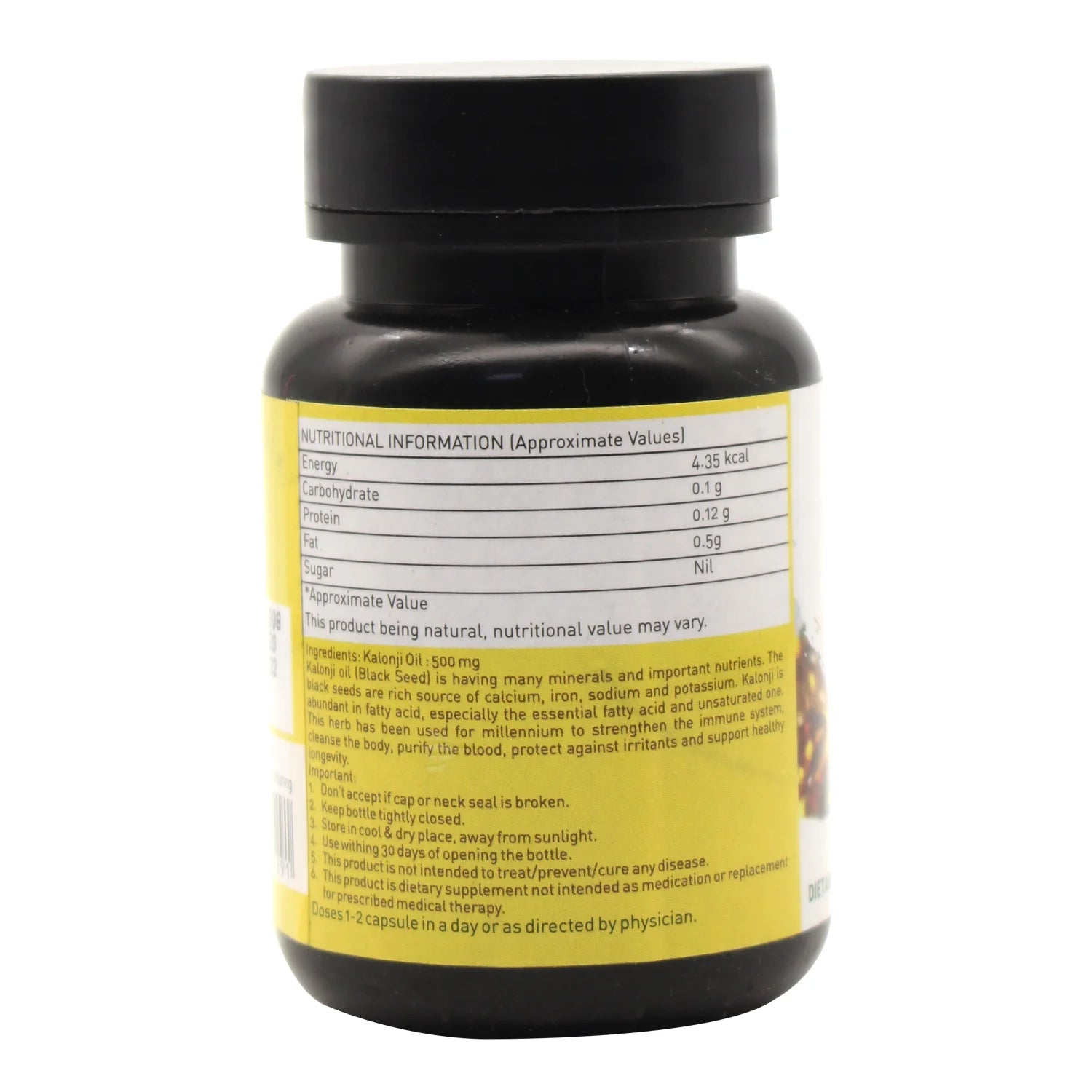 NUTRIORG Black Seed oil softgel 60 capsules, 500Mg