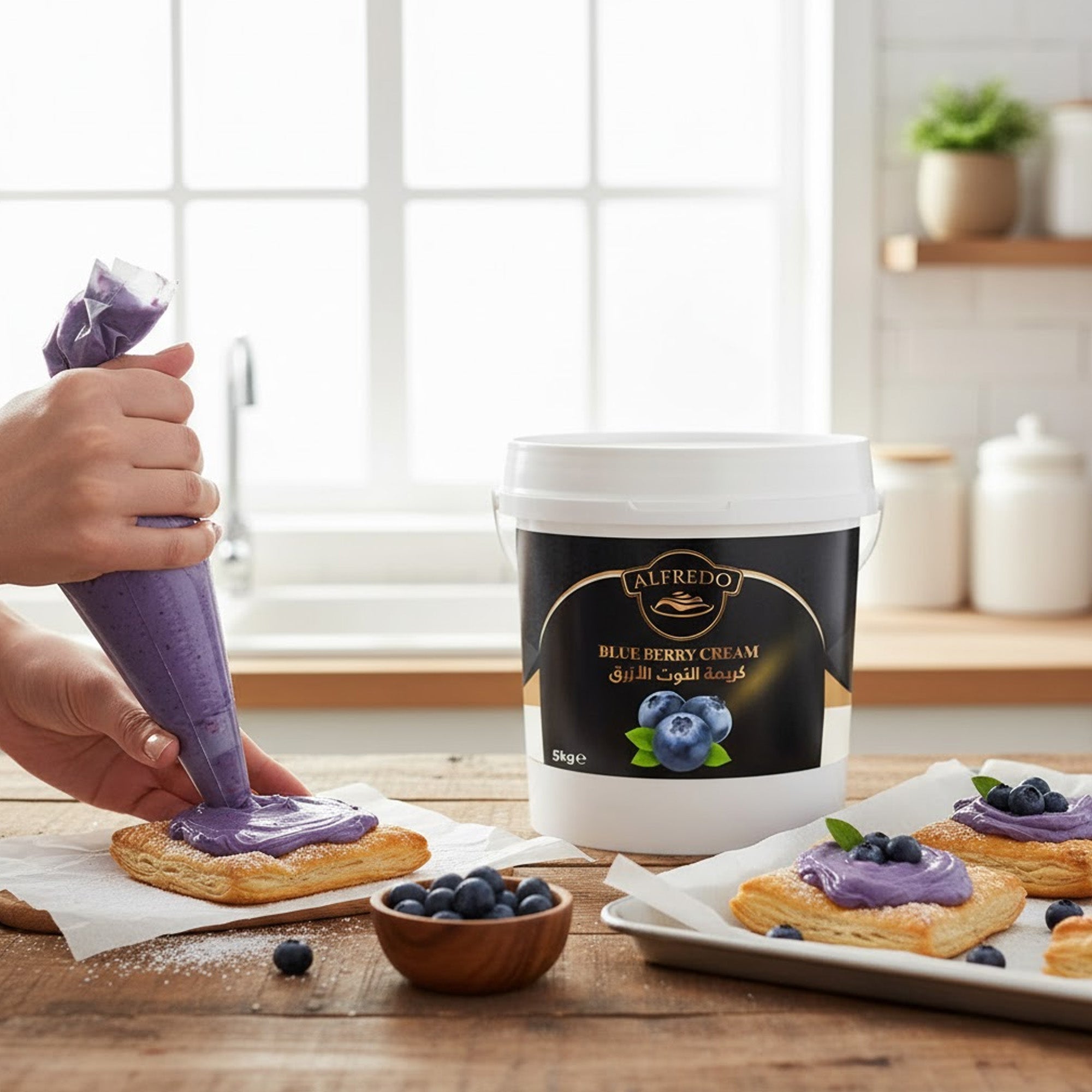 BAKING ESSENTIALS ALFREDO Blue Berry Cream, 5kg