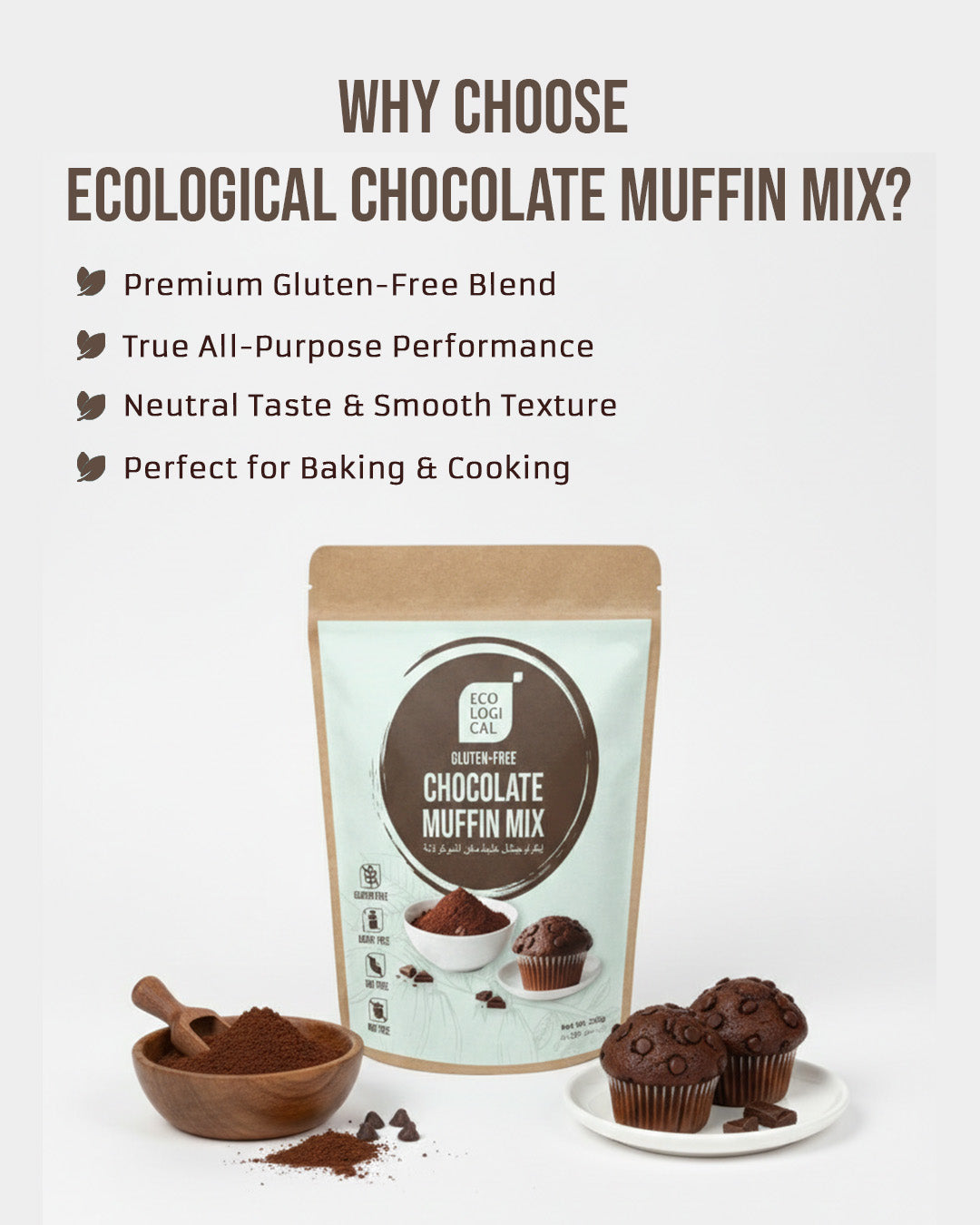 ECOLOGICAL Gluten-Free Chocolate Muffin Mix, 250g