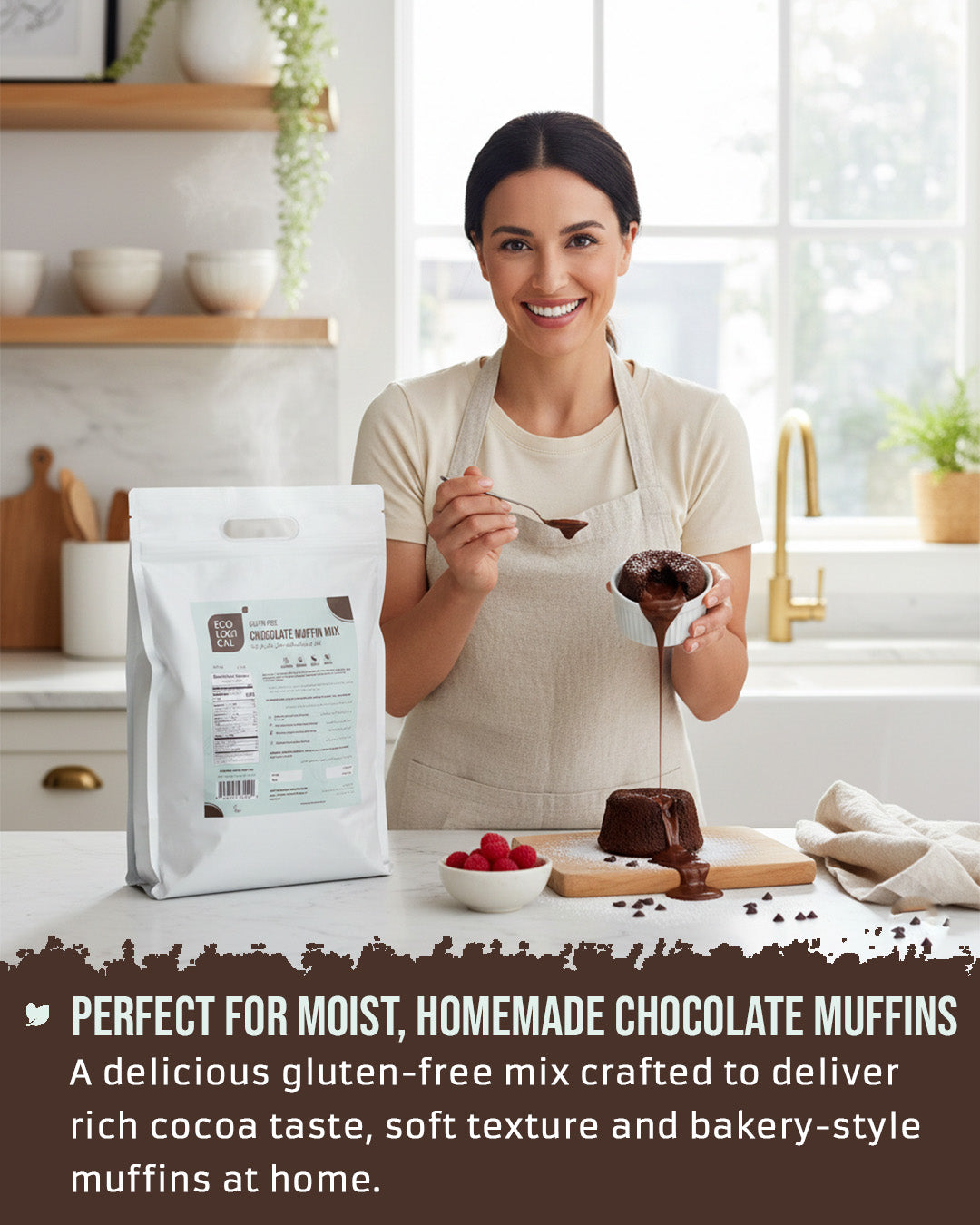 ECOLOGICAL Gluten-Free Chocolate Muffin Mix, 2.5 Kg