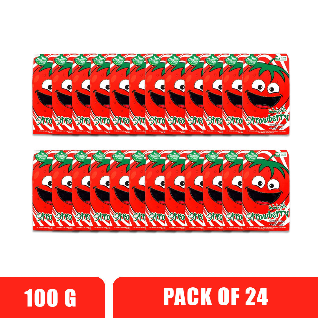 CZ Strawberry Fruity Bites - Pack of 24 (100g each) - Vegan, Gluten Free, Non GMO, No Added Sugar