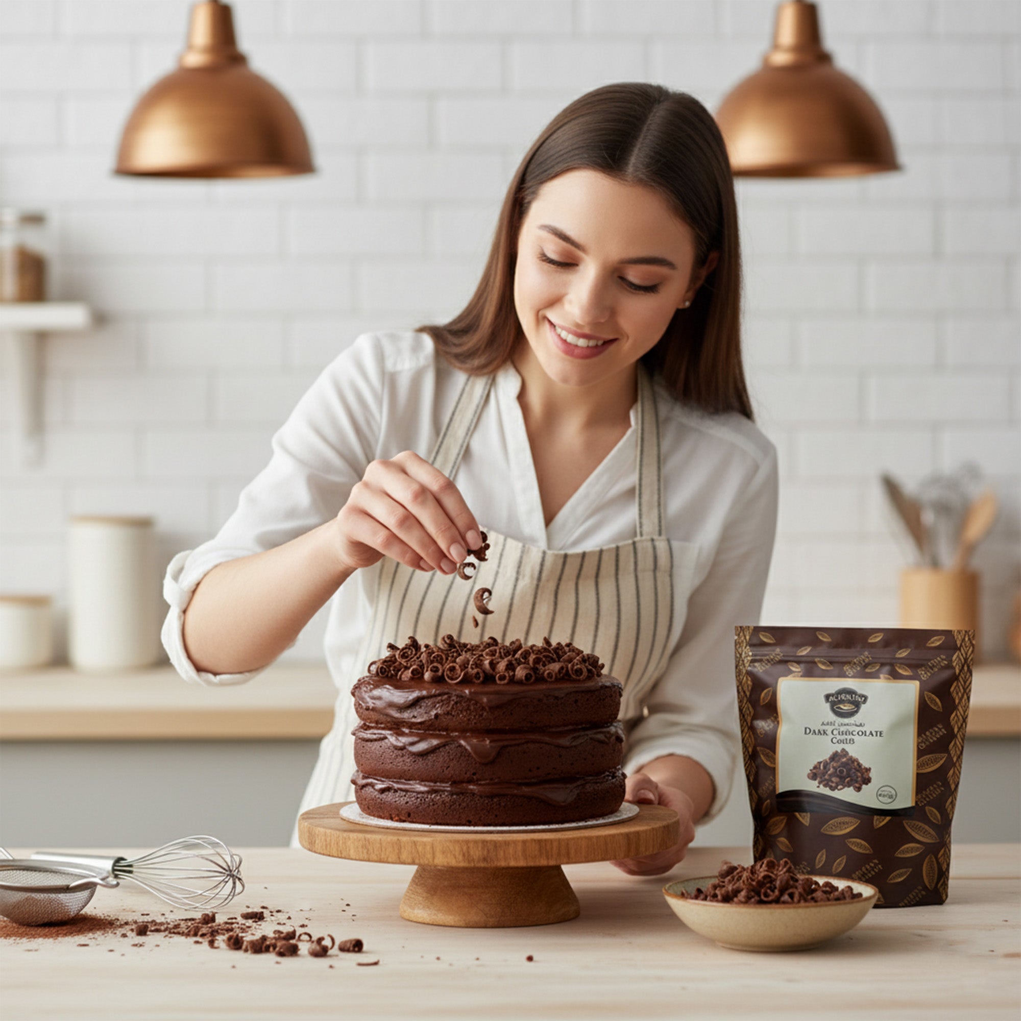 BAKING ESSENTIALS ALFREDO Dark Chocolate Curls, 5 kg