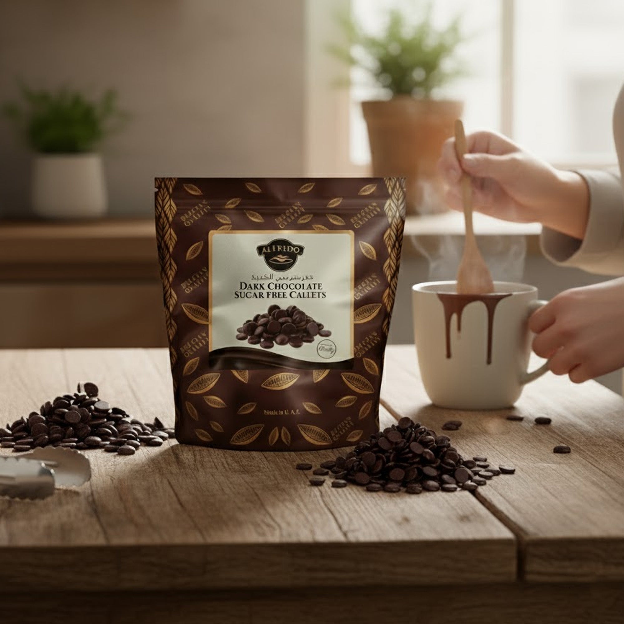 BAKING ESSENTIALS ALFREDO Dark Chocolate Sugar Free Callets, 5 kg