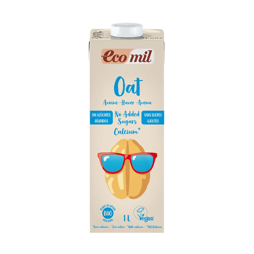 ECOMIL Organic Oat Drink No Added Sugar With Calcium, 1Ltr, Organic, Vegan