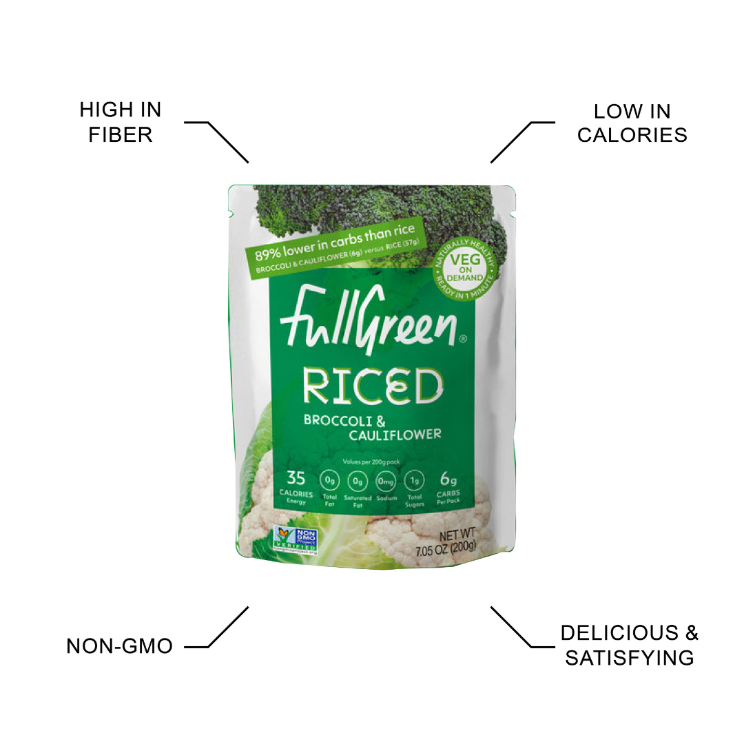 FULLGREEN Riced Broccoli & Cauliflower, 200g