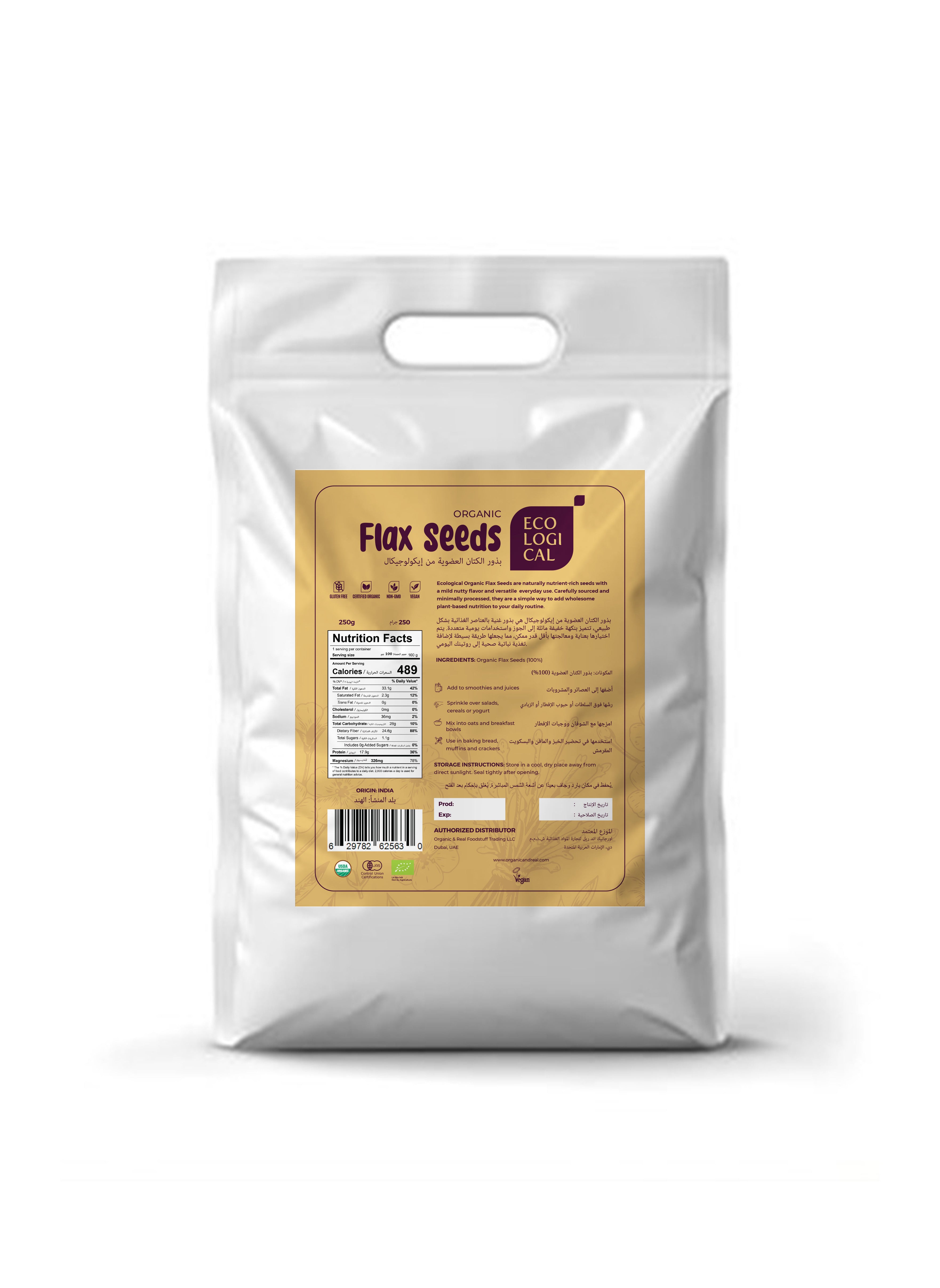 ECOLOGICAL Organic Flax Seeds, 2.5 Kg