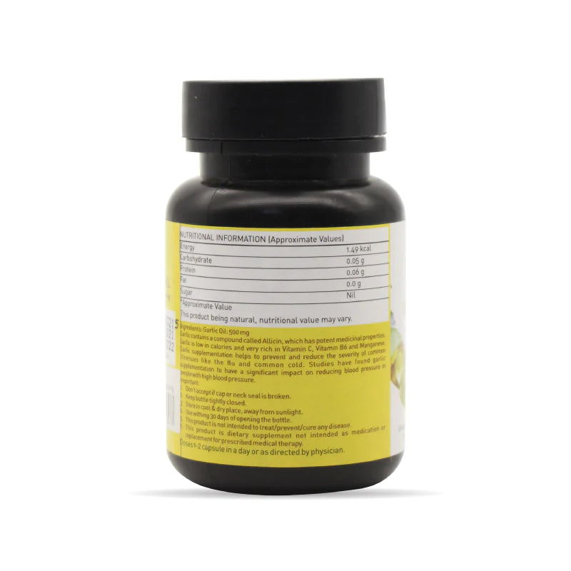 NUTRIORG Garlic Oil Soft Gel 60 Capsules Bottle, 500Mg