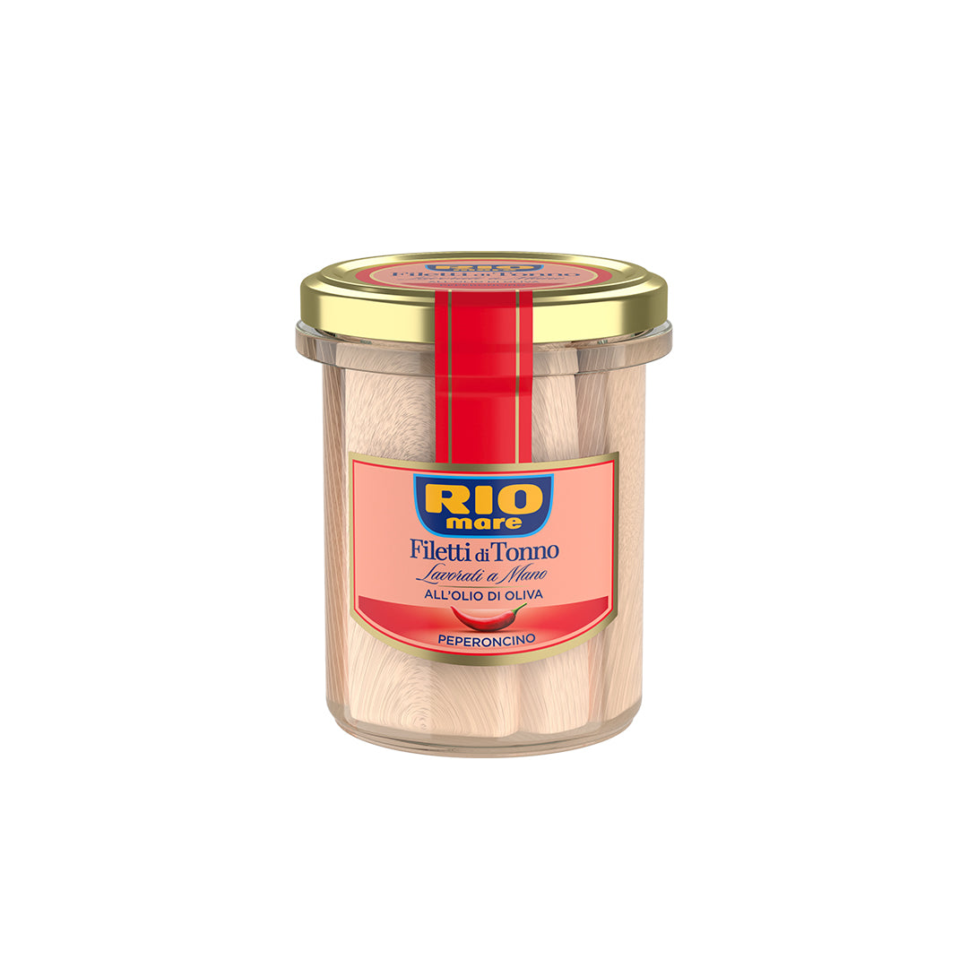 RIO MARE Tuna Fillets in Olive Oil with Chili Peppers, 130g