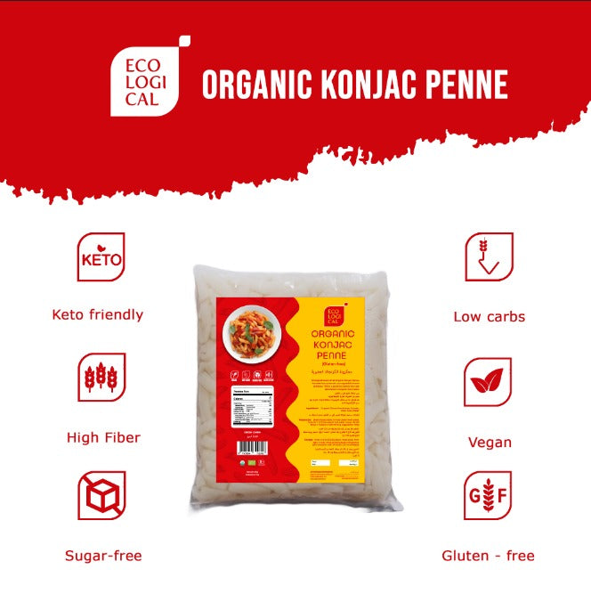 ECOLOGICAL Organic Konjac Penne 1 Kg (Drained) Gluten Free