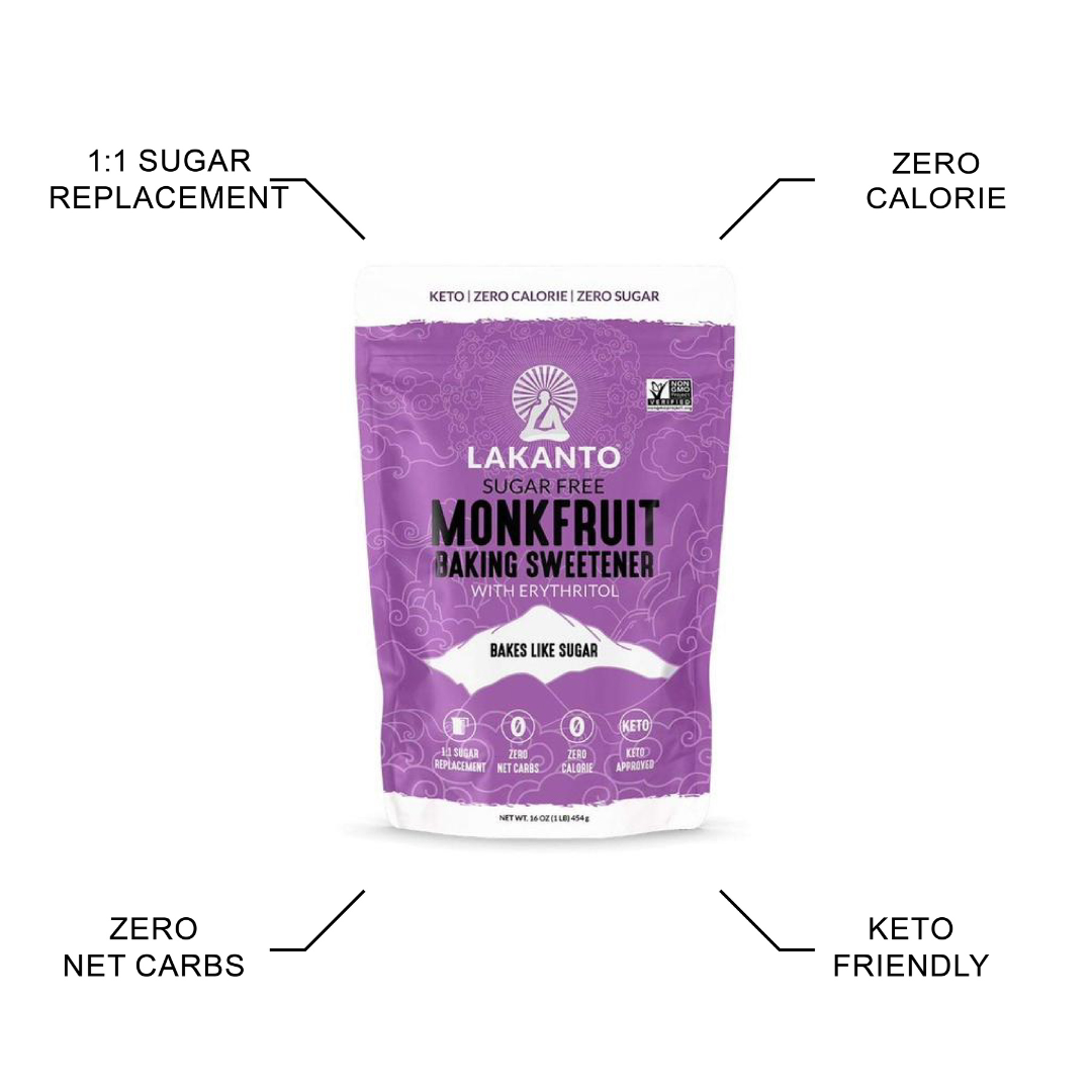 LAKANTO Monkfruit Baking Sweetener with Erythritol, 454g