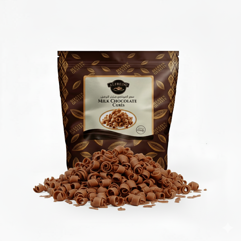 BAKING ESSENTIALS ALFREDO Milk Chocolate Curls, 5 kg