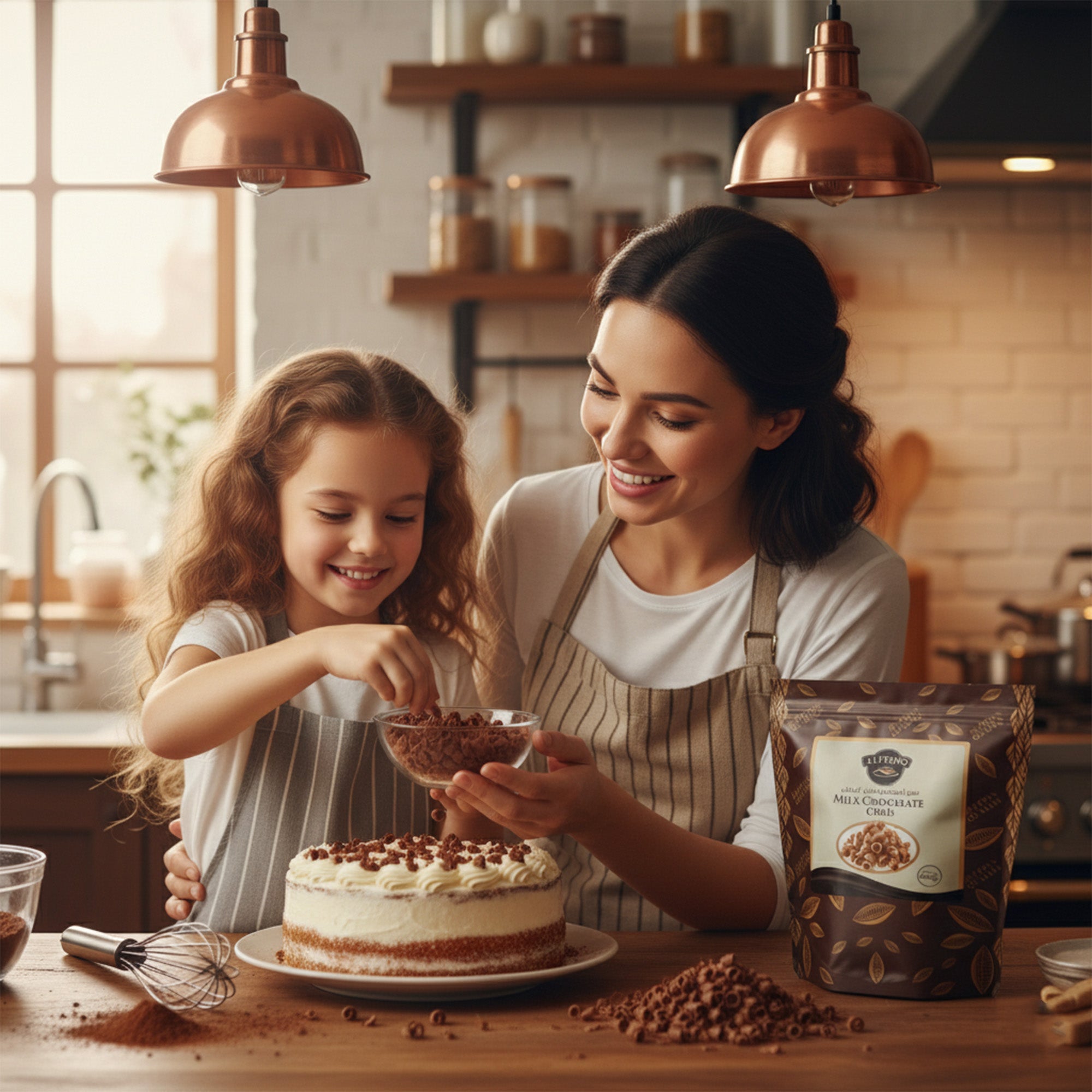 BAKING ESSENTIALS ALFREDO Milk Chocolate Curls, 5 kg