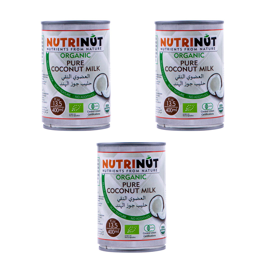 NUTRINUT Organic Coconut Milk, 400ml , Pack of 3
