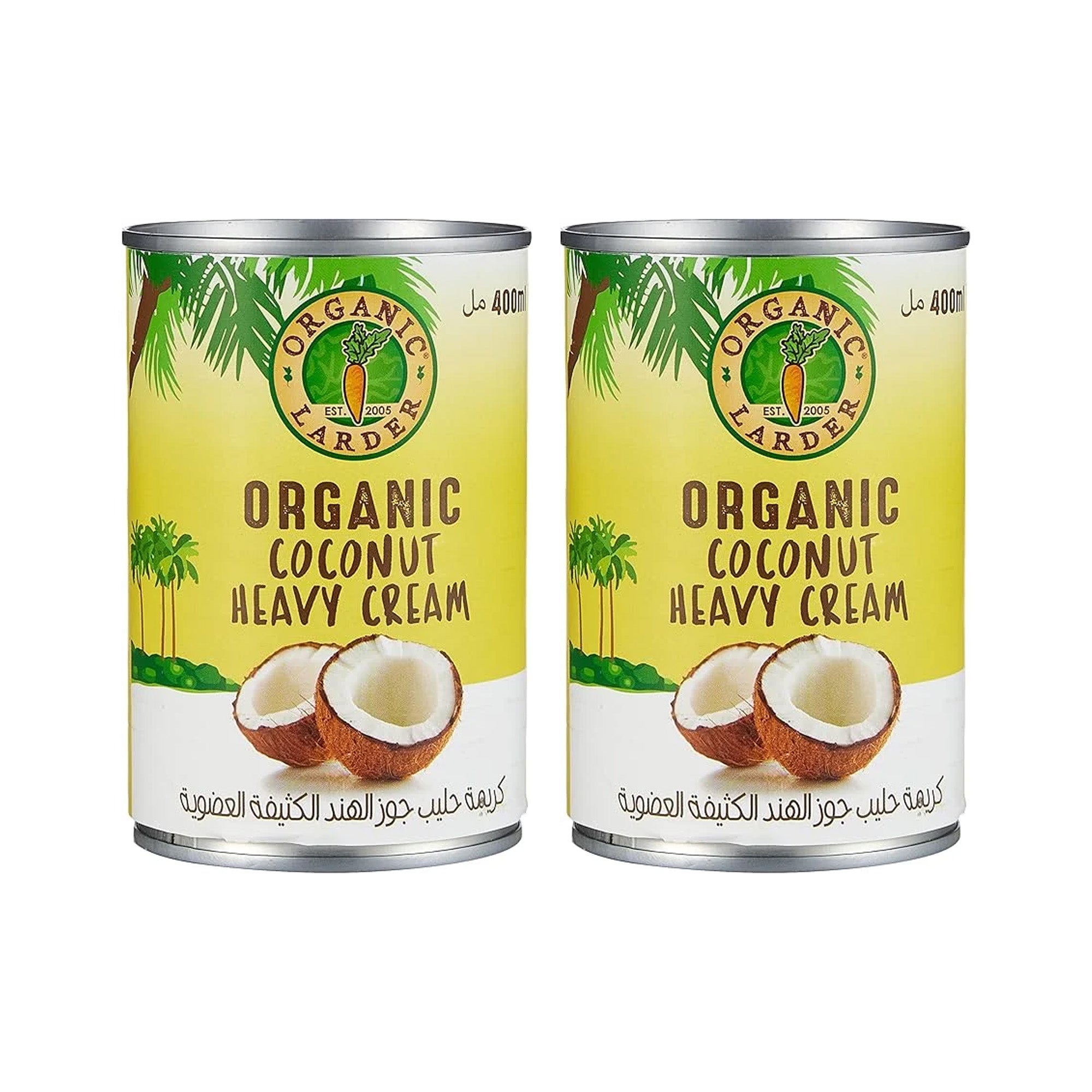 Organic Larder Coconut Heavy Cream 400ml, PACK OF 2