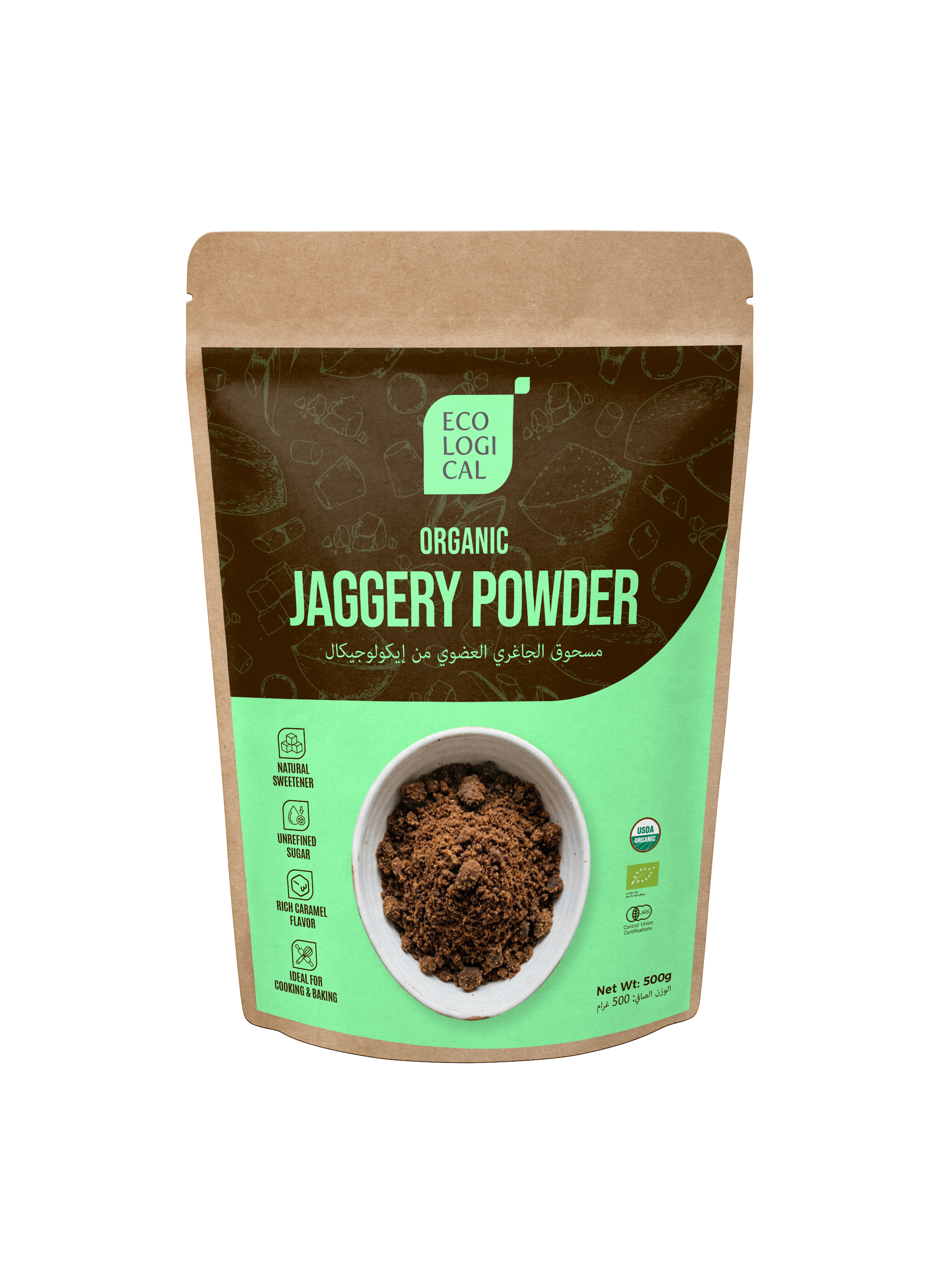 ECOLOGICAL Organic Jaggery Powder, 500g