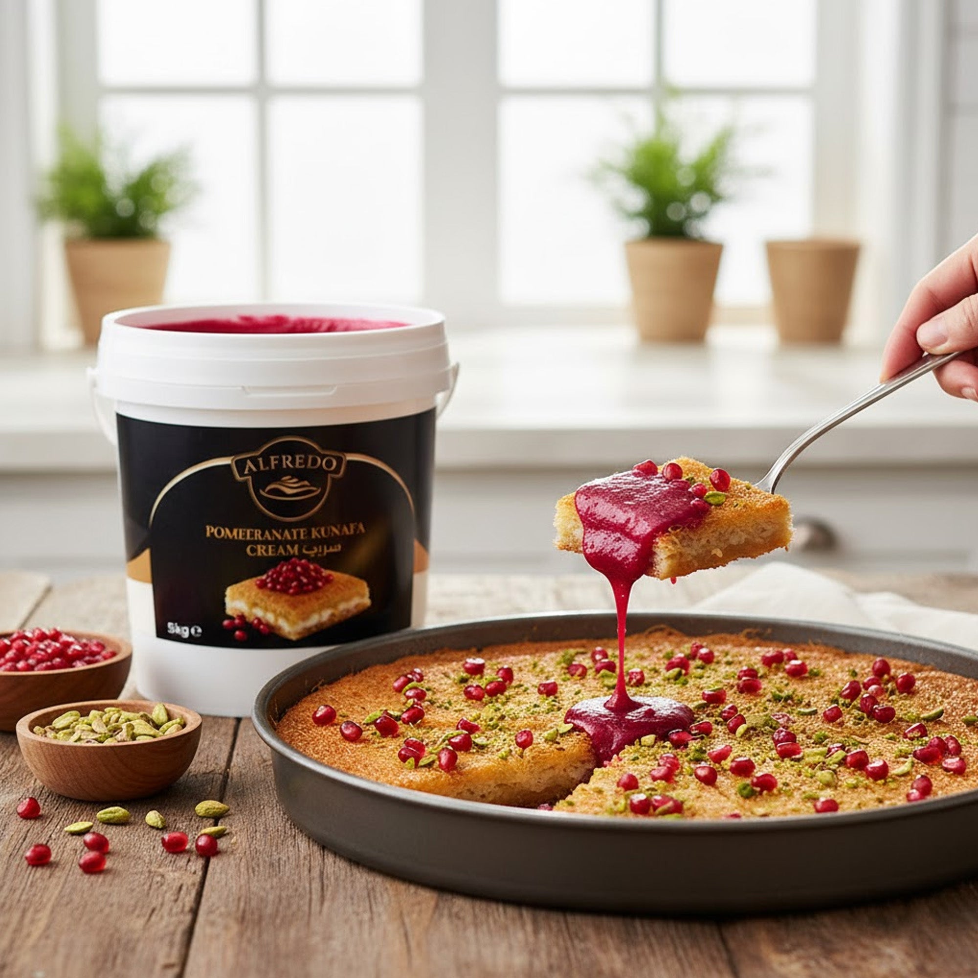 BAKING ESSENTIALS ALFREDO Pomegranate Kunafa Cream, 5 kg