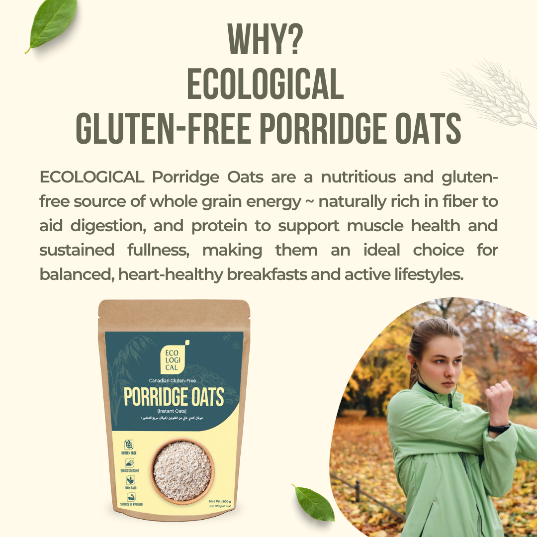 ECOLOGICAL Instant Porridge Oats - Gluten -Free, Canadian, 500g