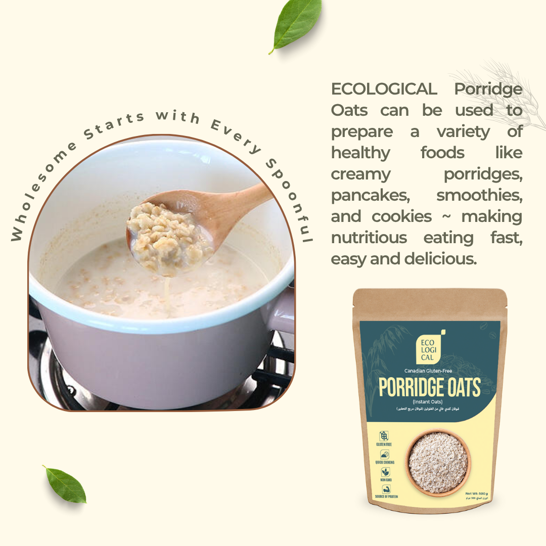 ECOLOGICAL Instant Porridge Oats - Gluten -Free, Canadian, 500g