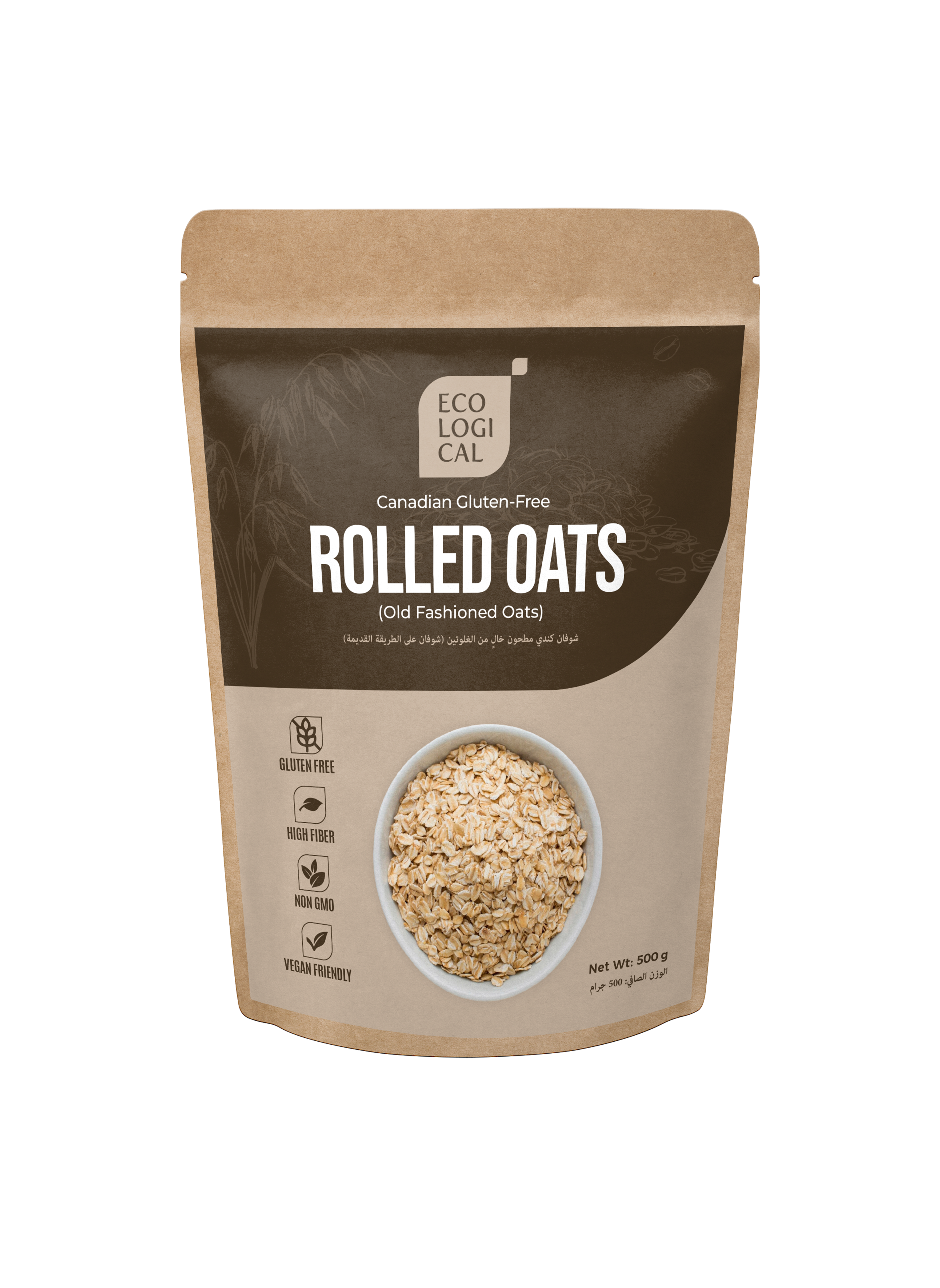 Ecological Canadian Gluten-Free Old-Fashioned Rolled Oats, 500g