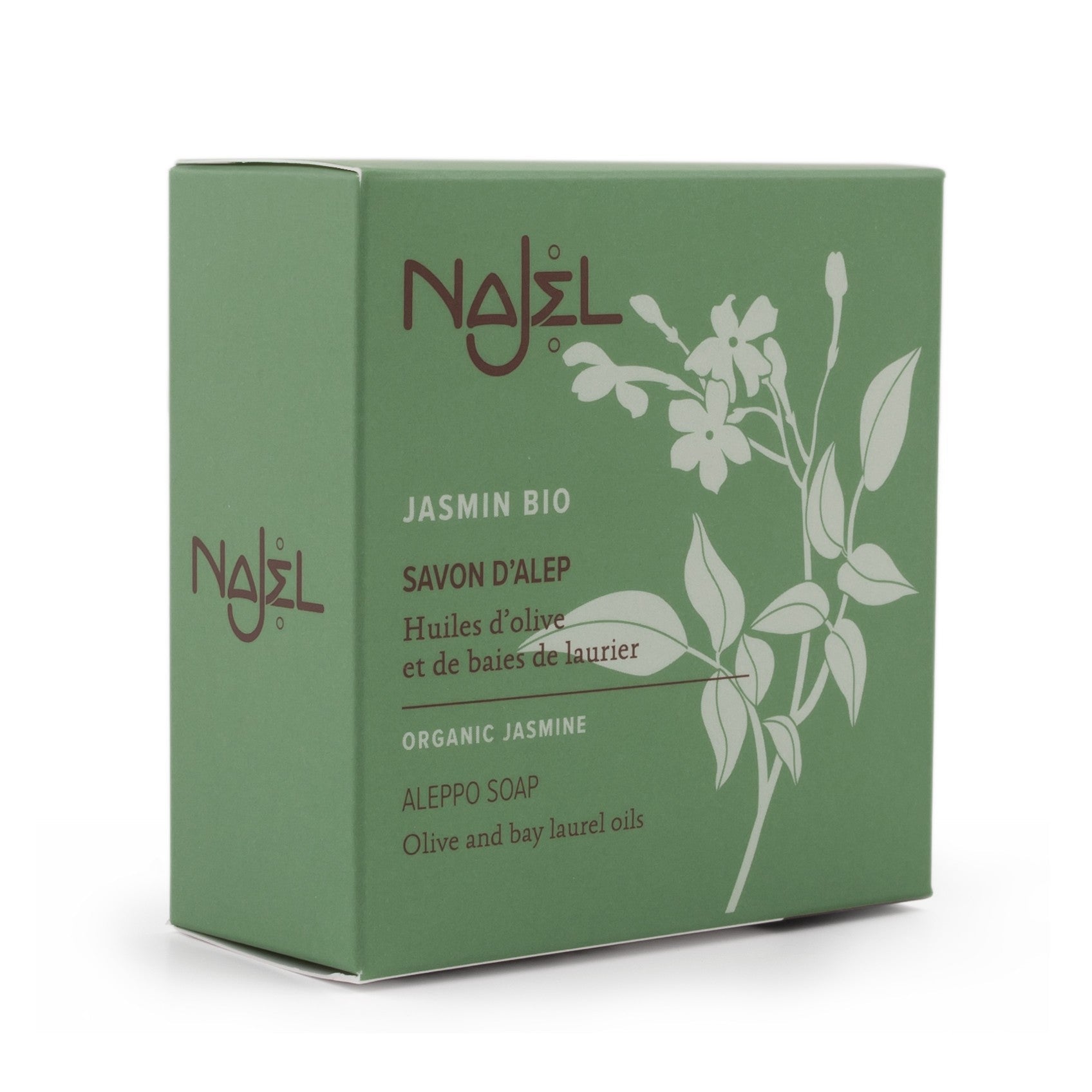NAJEL Organic Skincare - Aleppo Soap Organic Jasmine, 100g, Organic, Vegan