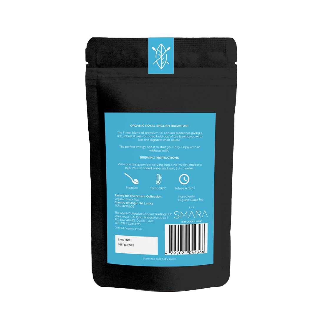 THE SMARA Organic Royal English Breakfast Loose Leaf, 500g