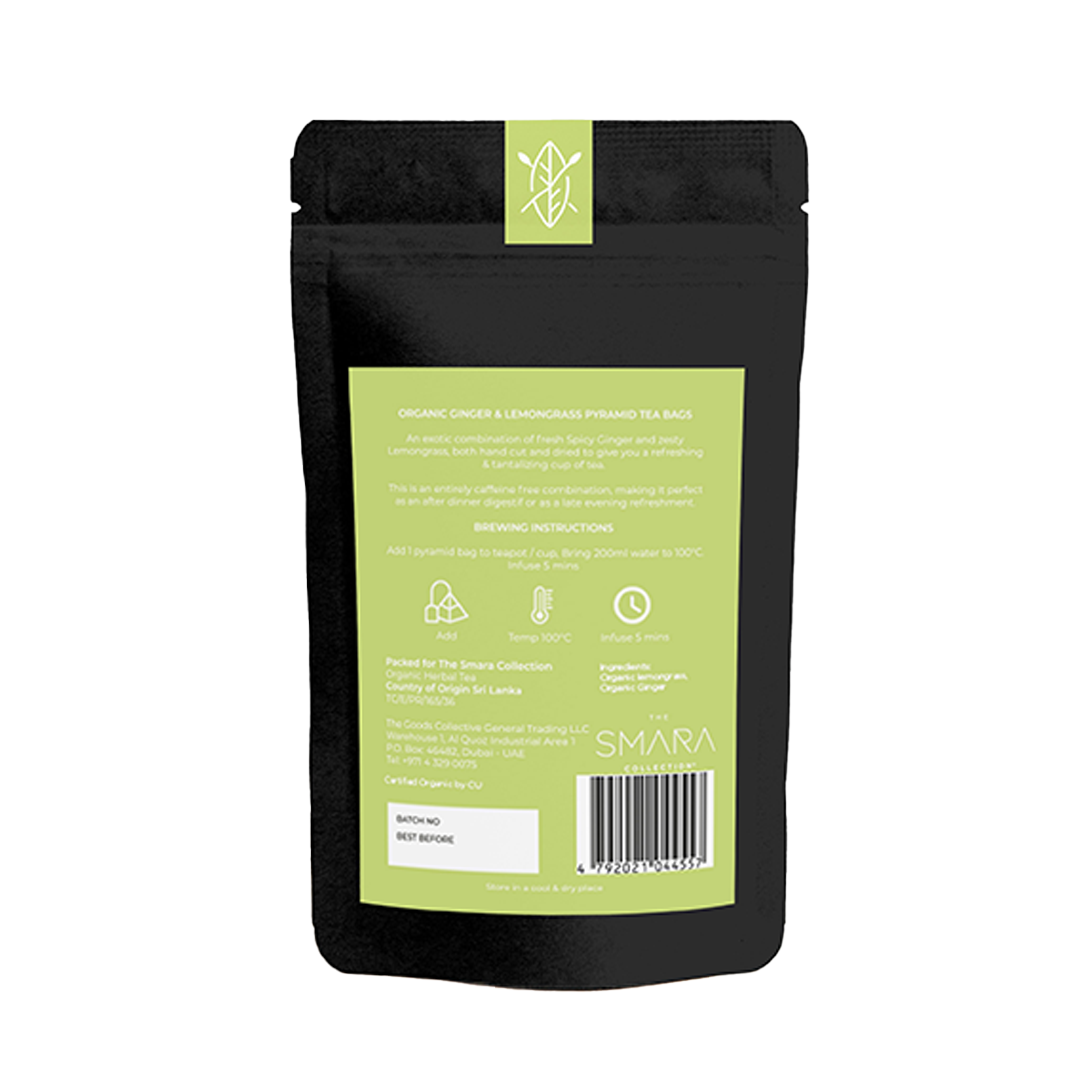 THE SMARA Organic Ginger & Lemongrass Tea Bag- 2.5g x 100