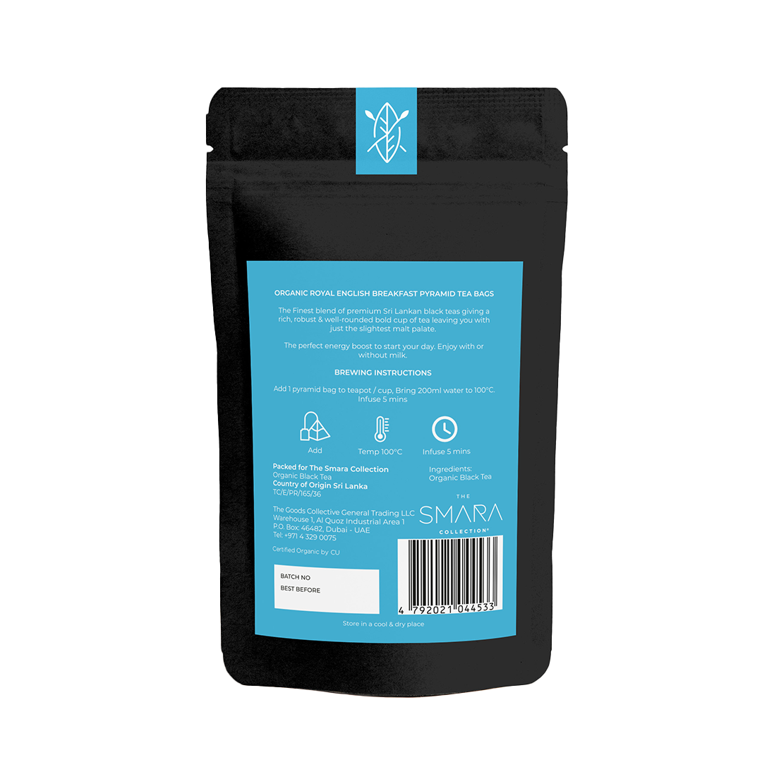 THE SMARA Organic Royal English Breakfast Tea Bag - 2.5g x 100