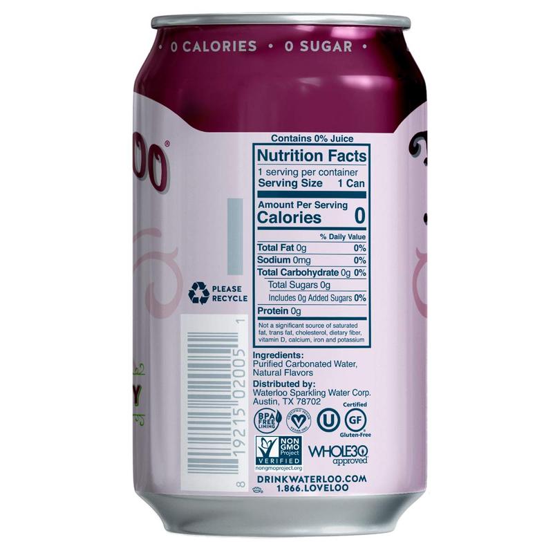WATERLOO Black Cherry Sparkling Water, 355ml