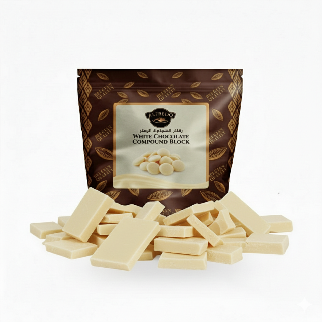 BAKING ESSENTIALS ALFREDO White Chocolate Compound Block, 2.5 kg